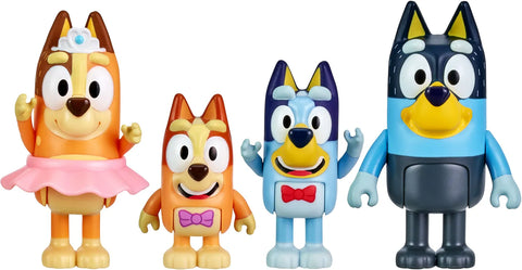 Bluey Figures Set Family Bluey - Bingo - Mum Chilli - Dad Bandit (BLY01000)