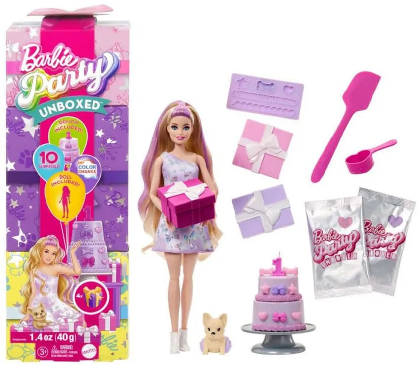 Barbie Party Unboxed Reveal Ξανθιά (JFG70) - Fun Planet