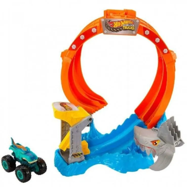 Hot Wheels Monster Trucks Πίστα Σούπερ Λουπ Με Καρχαρία (JFR08)