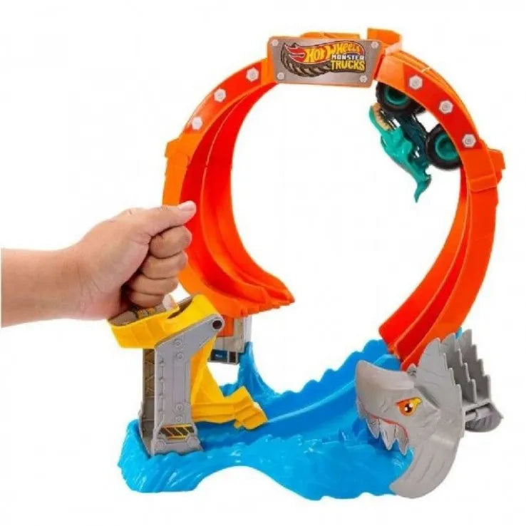 Hot Wheels Monster Trucks Πίστα Σούπερ Λουπ Με Καρχαρία (JFR08)