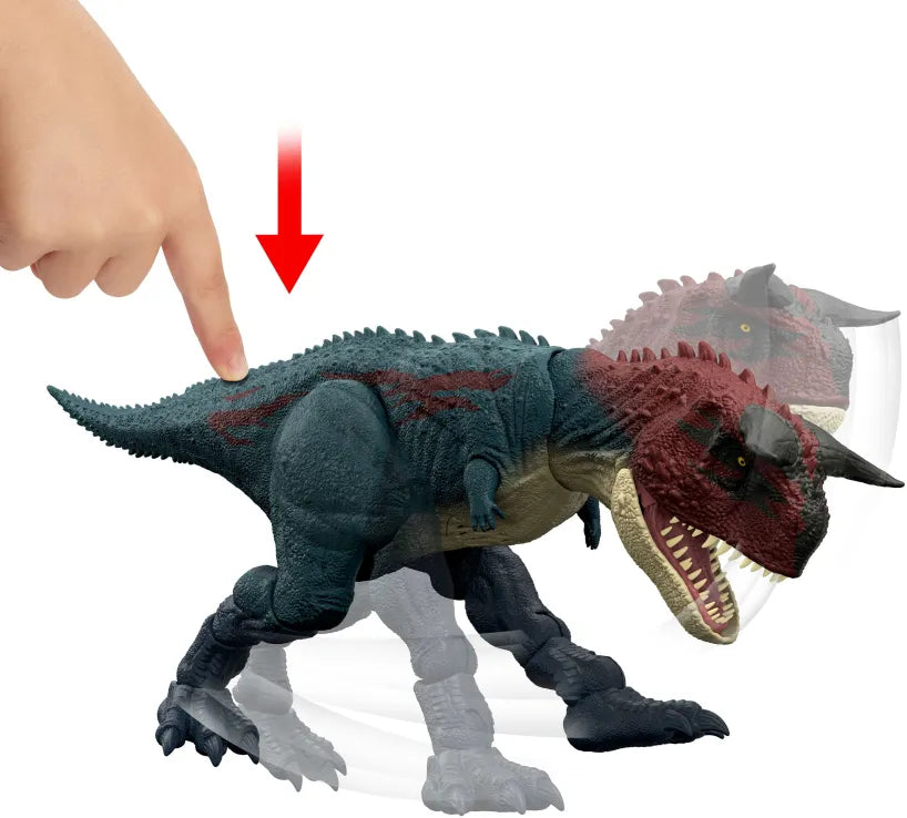 Jurassic World Δεινόσαυρος Καρνόταυρος Που Δαγκώνει & Επιτίθεται (JKG85)
