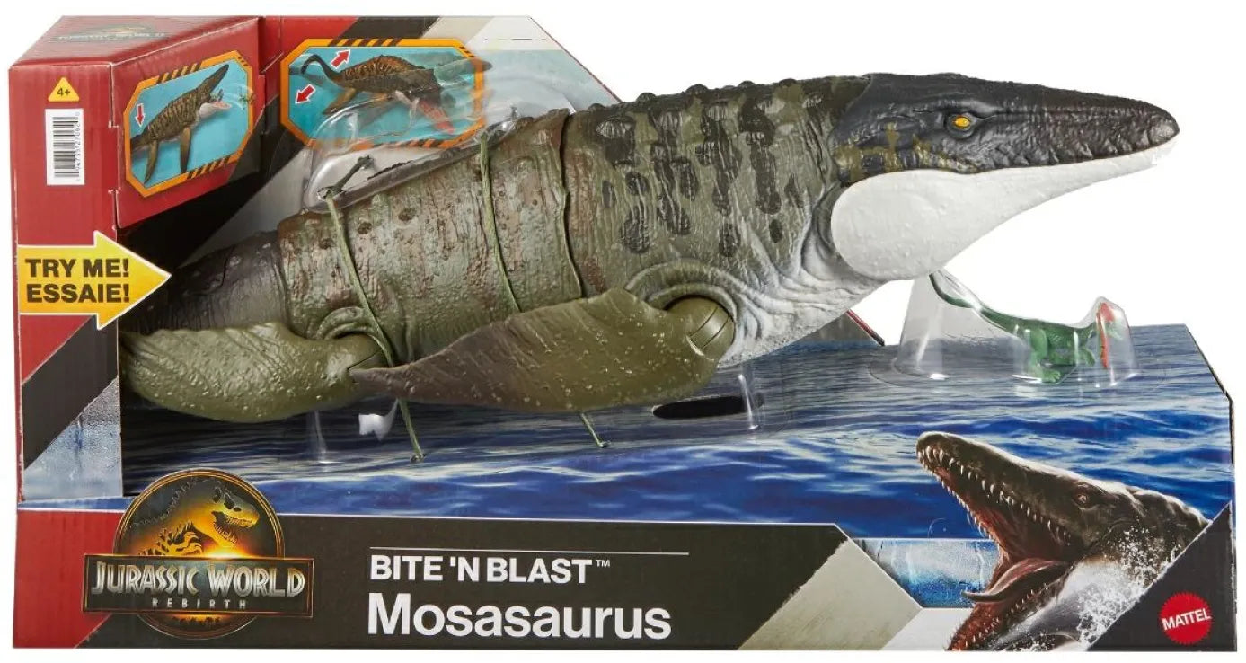 Jurassic World Rebirth Δεινόσαυρος Bite 'N Blast Mosasaurus Με Λειτουργία Κίνησης (JCH00) - Fun Planet