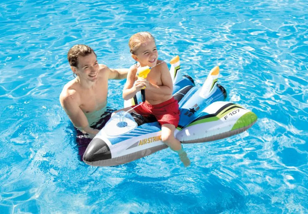 Intex Water Gun Plane Ride-On 117x117cm Μπλε (57536NP) - Fun Planet