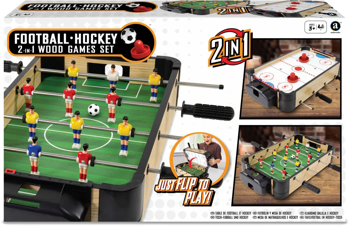 MAM Ξύλινο Ποδοσφαιράκι & Air Hockey Tabletop 2 In 1 (MA3150BH) - Fun Planet