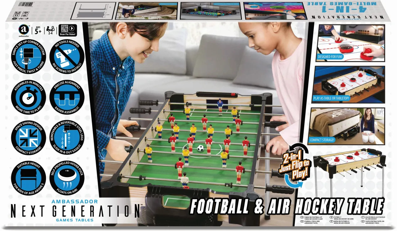 MAM Ξύλινο Ποδοσφαιράκι & Air Hockey Tabletop 82cm (MA8150_H)