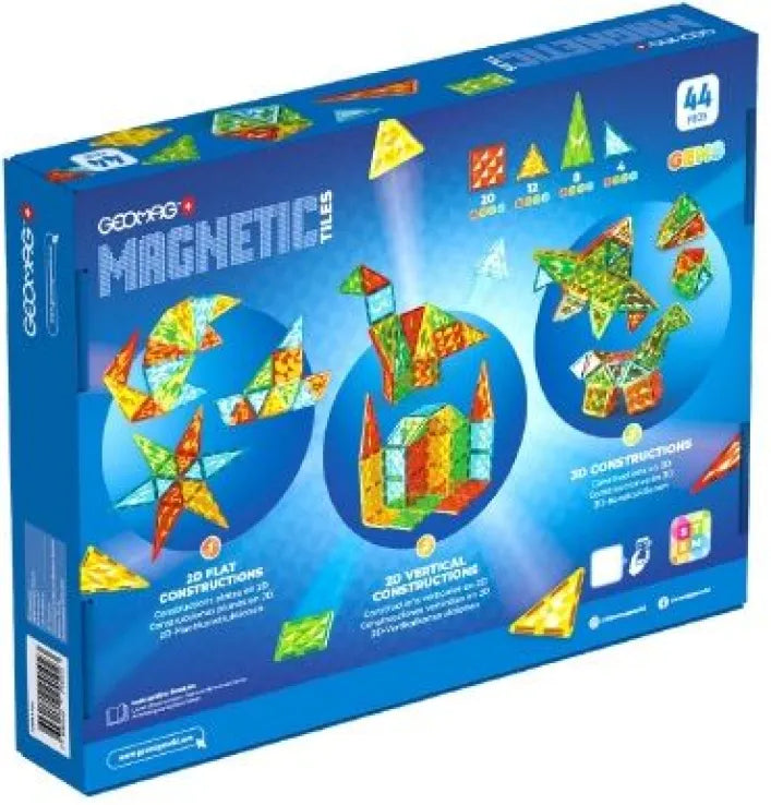 Geomag Magnetic Tiles Gems 44pcs (PF.224.102.00) - Fun Planet