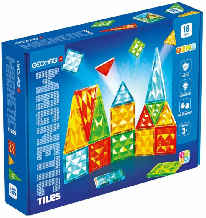 Geomag Magnetic Tiles Gems 16pcs (PF.224.100.00) - Fun Planet