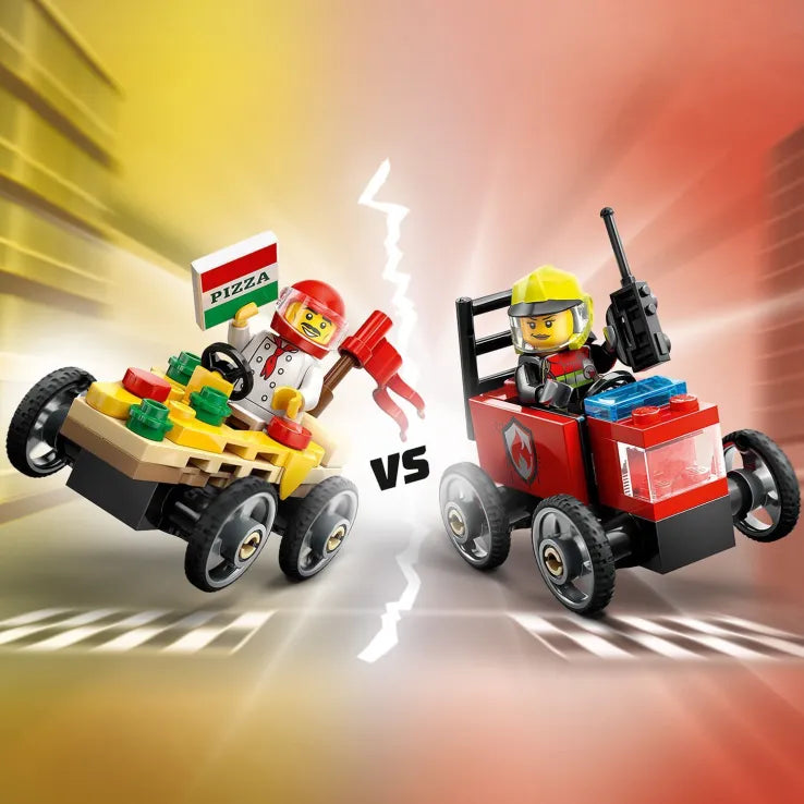 LEGO City Pizza vs. Fire Truck Race Car Pack (60458) - Fun Planet