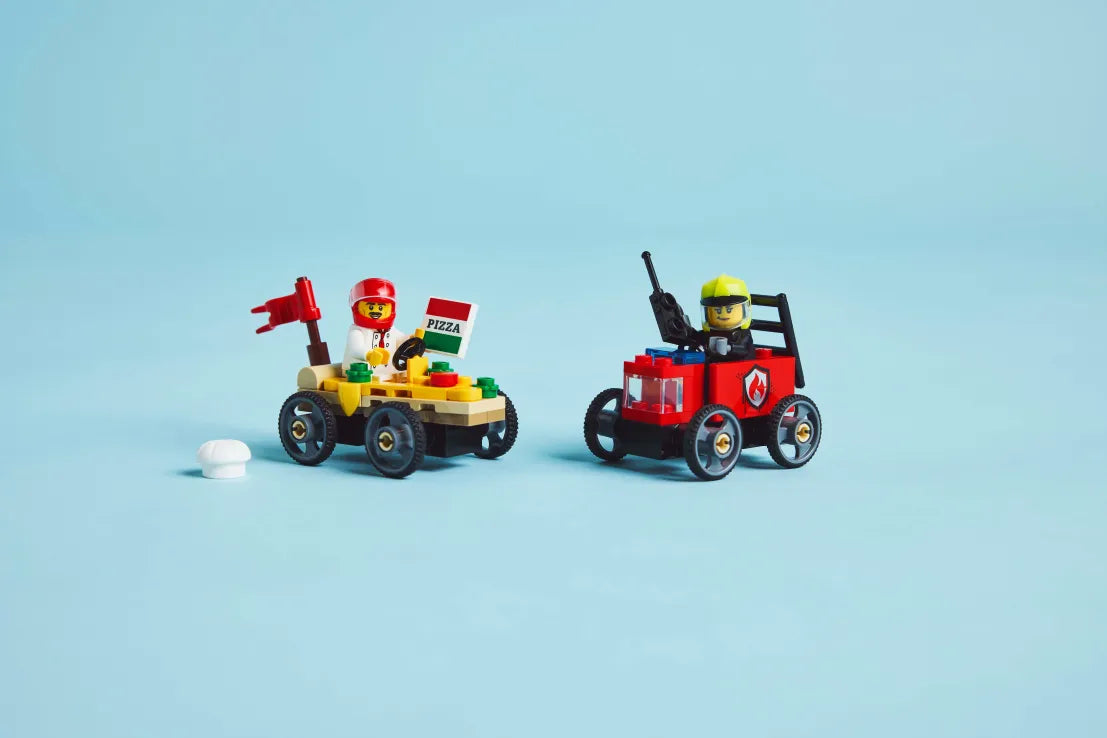 LEGO City Pizza vs. Fire Truck Race Car Pack (60458) - Fun Planet