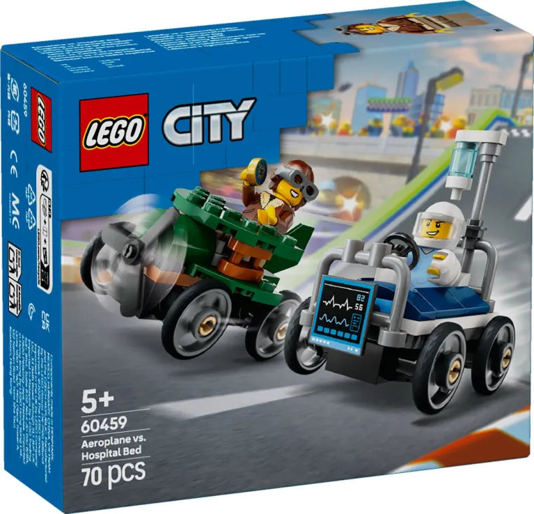 LEGO City Airplane vs. Hospital Bed Race Car Pack (60459) - Fun Planet