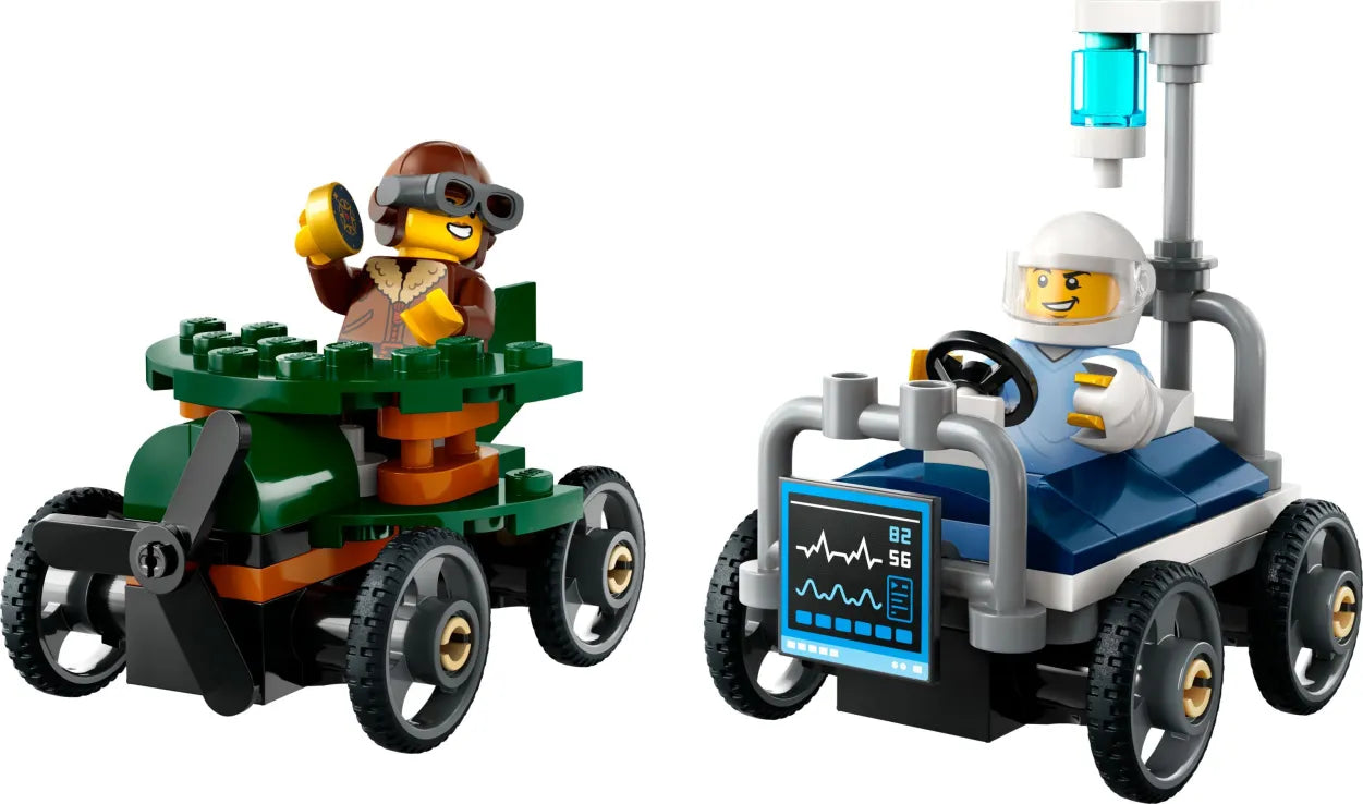 LEGO City Airplane vs. Hospital Bed Race Car Pack (60459) - Fun Planet