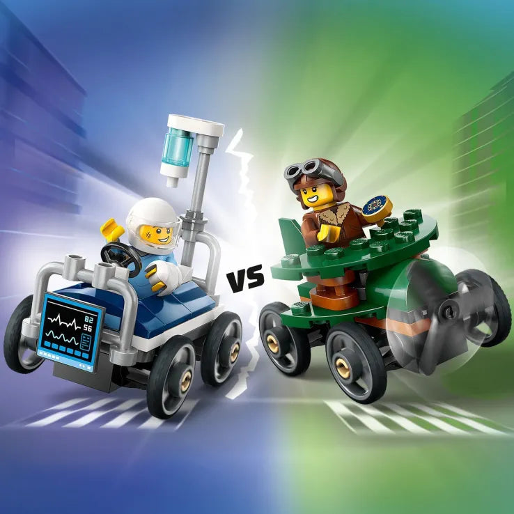 LEGO City Airplane vs. Hospital Bed Race Car Pack (60459) - Fun Planet