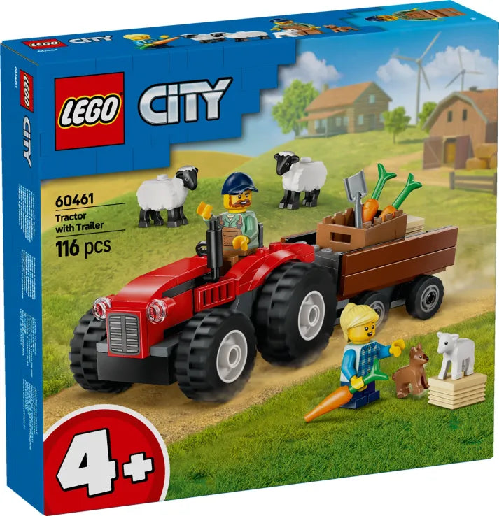 LEGO City Red Farm Tractor With Trailer & Sheep (60461) - Fun Planet