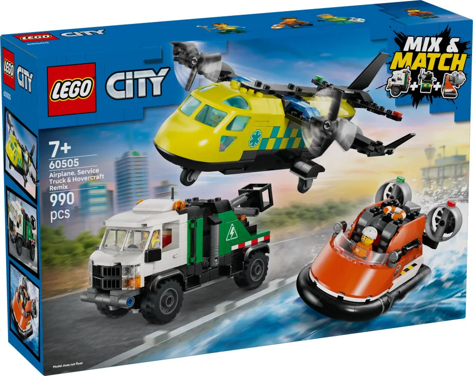 LEGO City Airplane, Service Truck & Hovercraft Remix (60505)