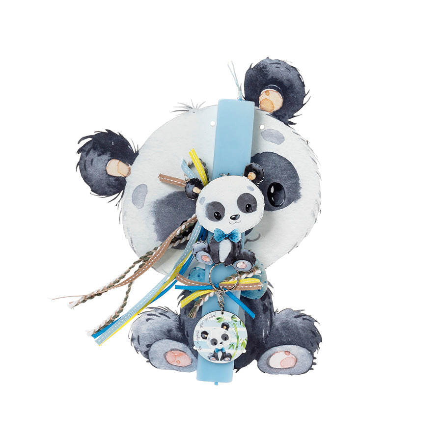 Λαμπάδα Πασχαλινή Στολισμένη με Πλάτη Πάντα Κοπτικό (41-1169)