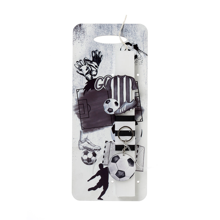 Λαμπάδα Πασχαλινή Στολισμένη με Πλάτη Ποδόσφαιρο Άσπρο-Μαύρο (41-1186)