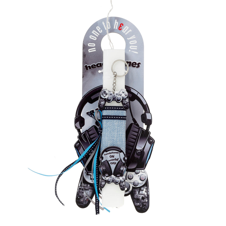 Λαμπάδα Πασχαλινή Στολισμένη με Πλάτη Ακουστικά Gamer (41-1264A)