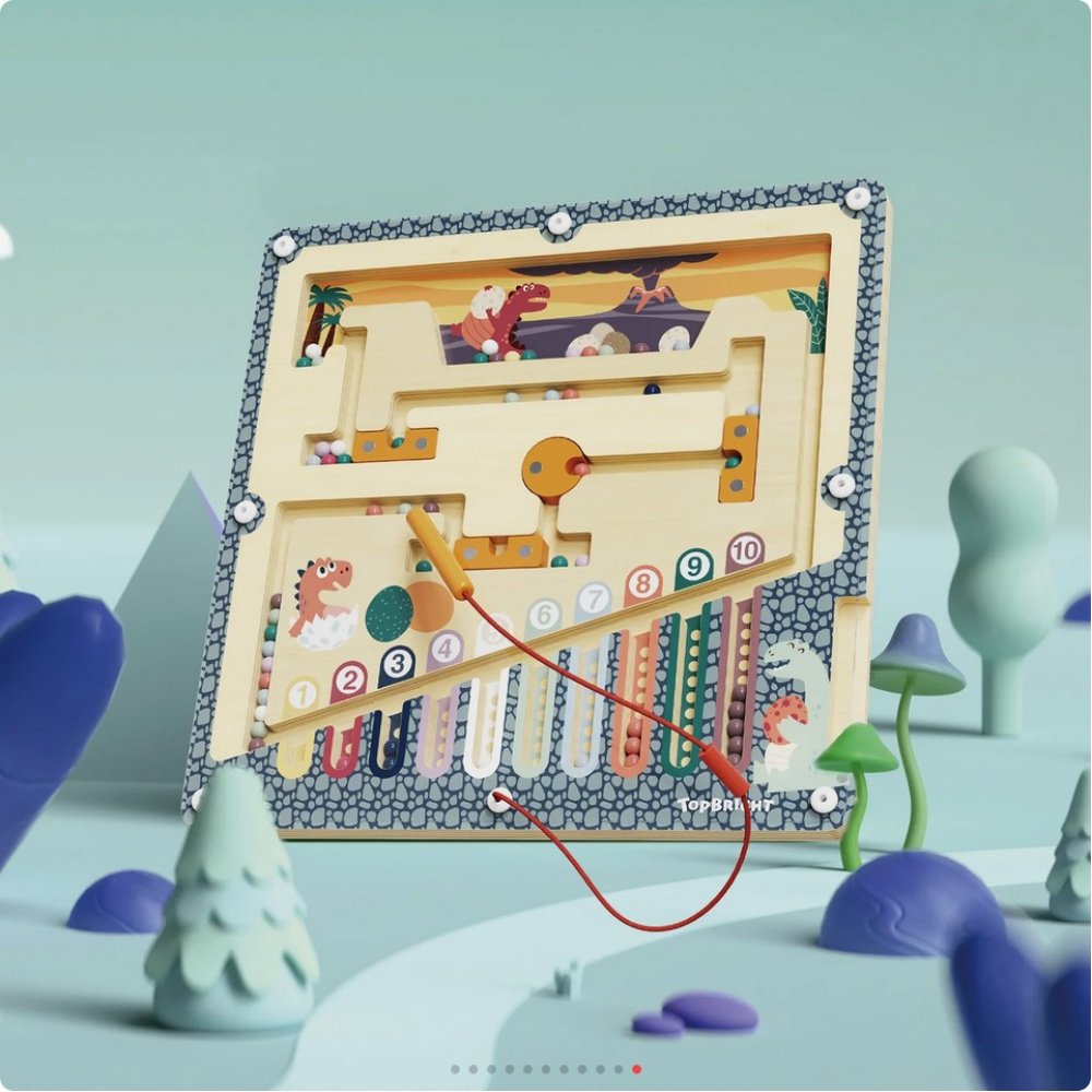 Top Bright Ξύλινο Παιχνίδι Λαβύρινθος Magnetic Maze Dinosaur Eggs (121141) - Fun Planet