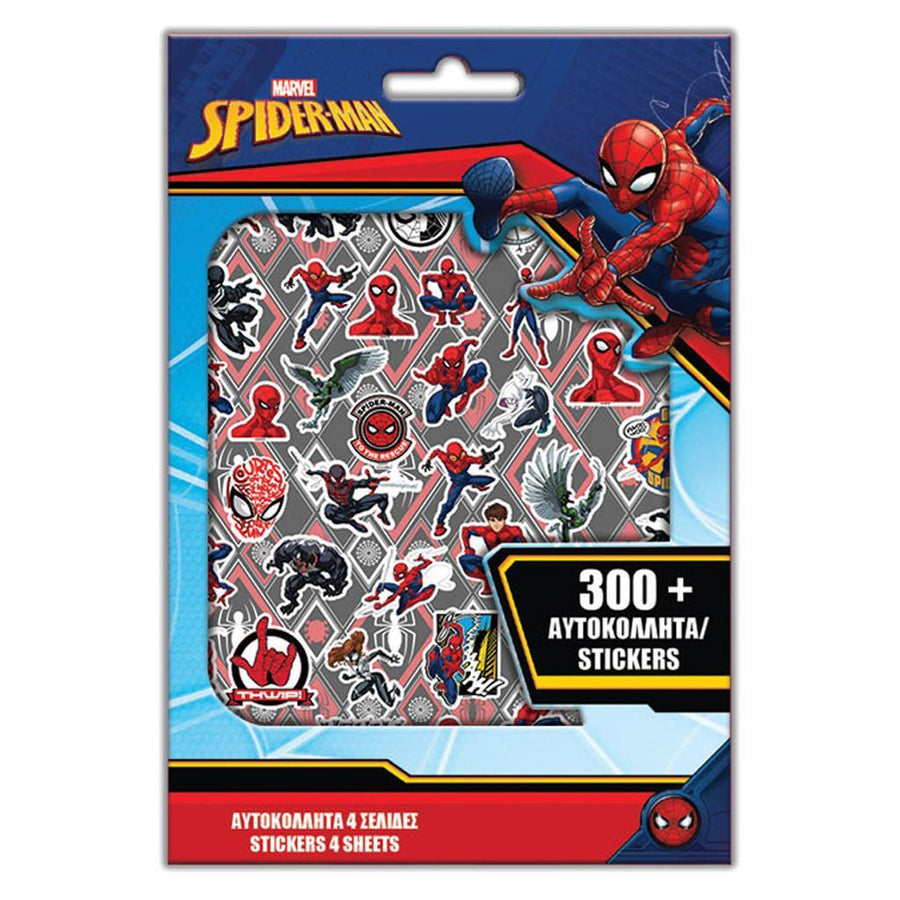 Αυτοκόλλητα Spider-Man Μπλοκ 300 τεμάχια 14,5x21,5εκ (508436) - Fun Planet
