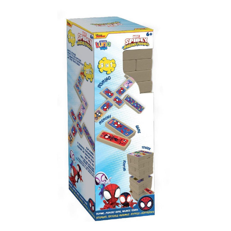 Spidey And His Amazing Friends 3in1 Balance Memory Domino Tower with 48 Blocks (508691)