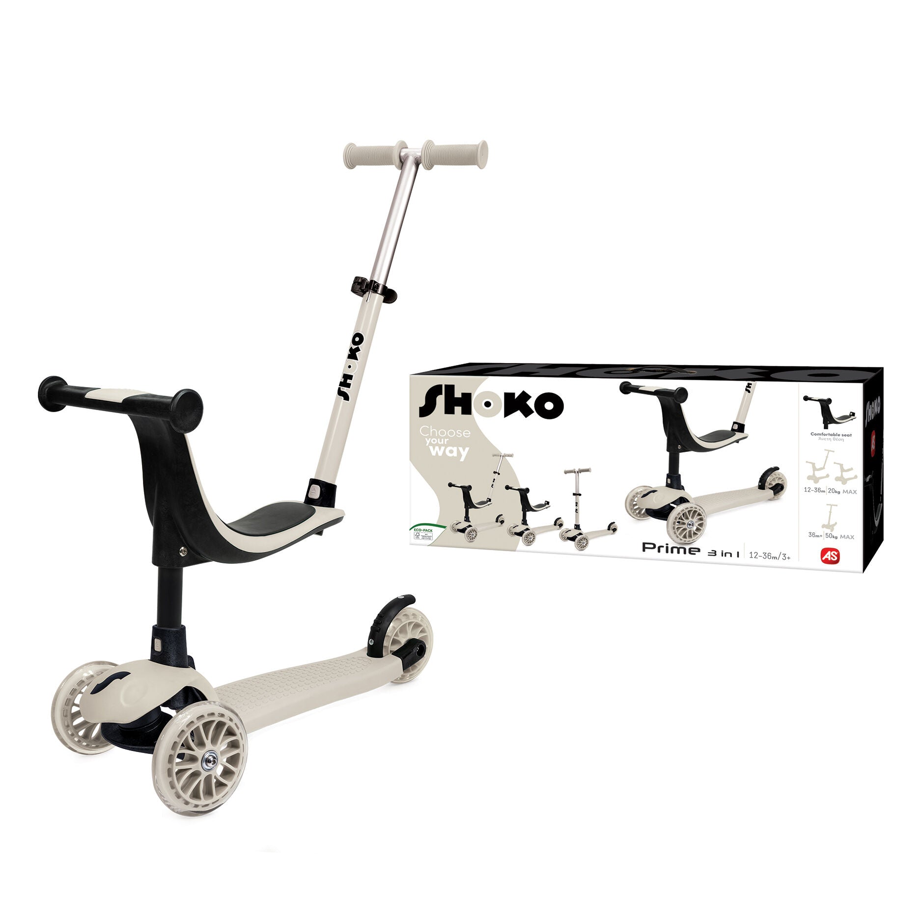 Shοko Scooter Premium 3 In 1 Ash Cloud (5004-50531) - Fun Planet