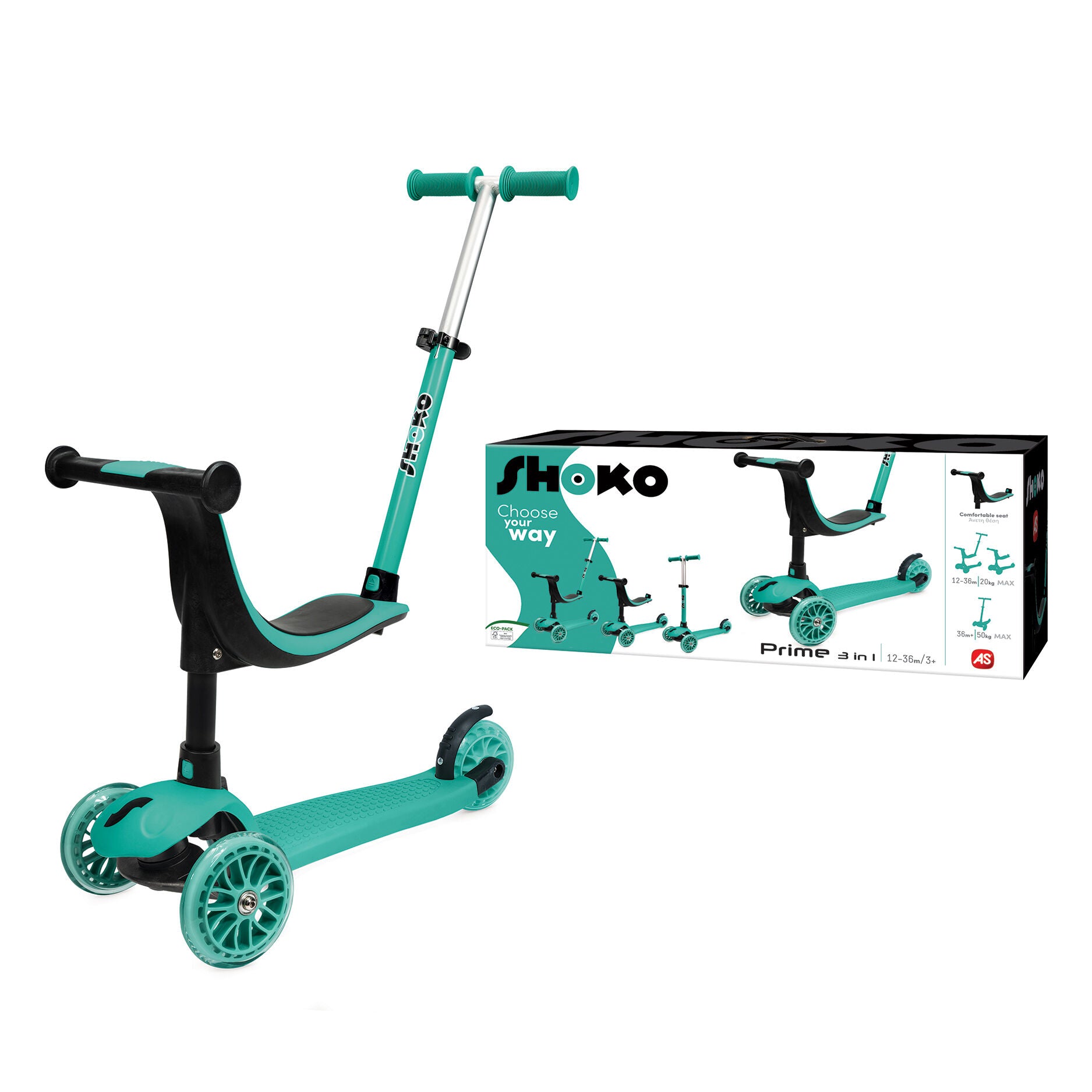 Shοko Scooter Premium 3 In 1 Tropical Mist (5004-50532) - Fun Planet