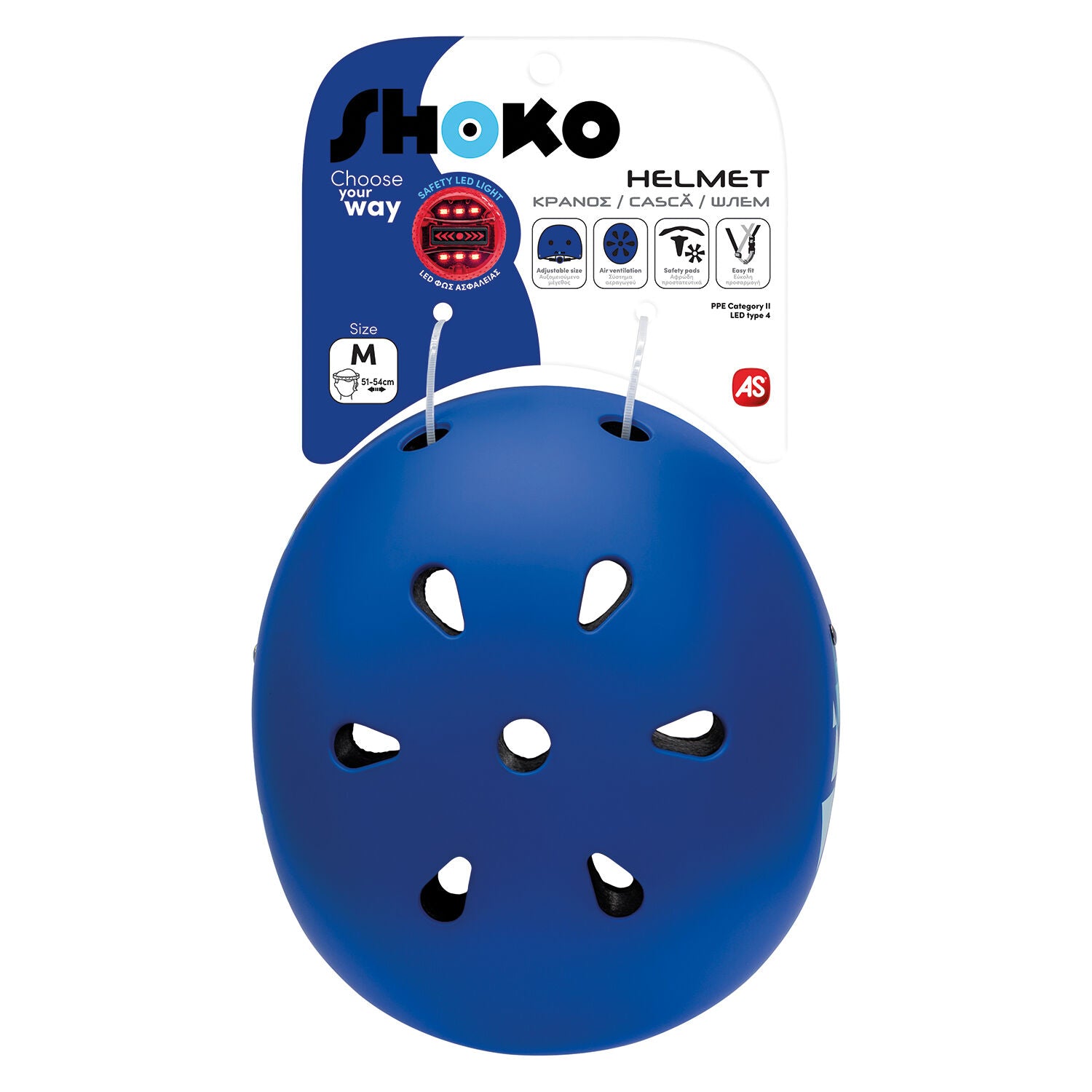 Shoko Παιδικό Κράνος Με Φως Ocean Blue (5004-50534) - Fun Planet