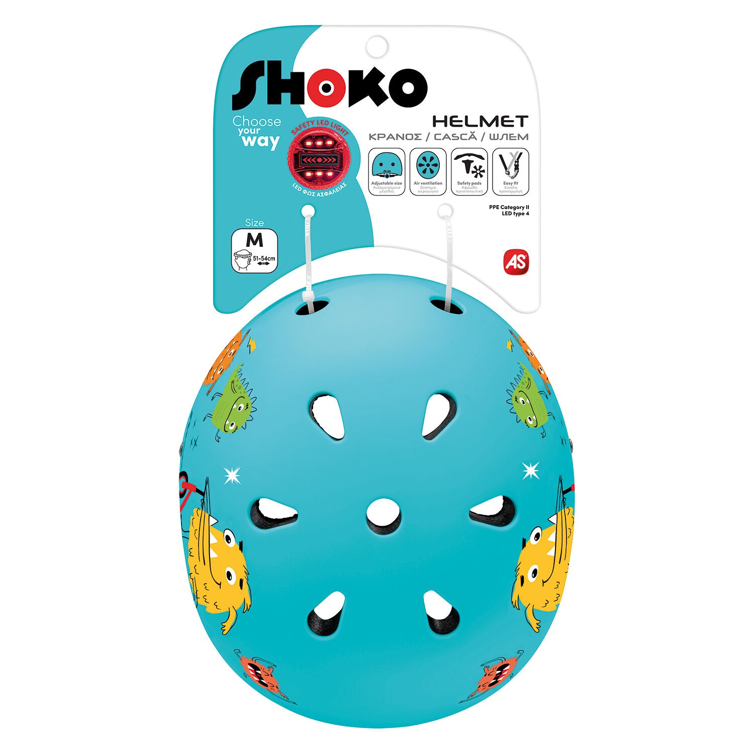 Shoko Παιδικό Κράνος Με Φως Minty Monsters (5004-50536) - Fun Planet