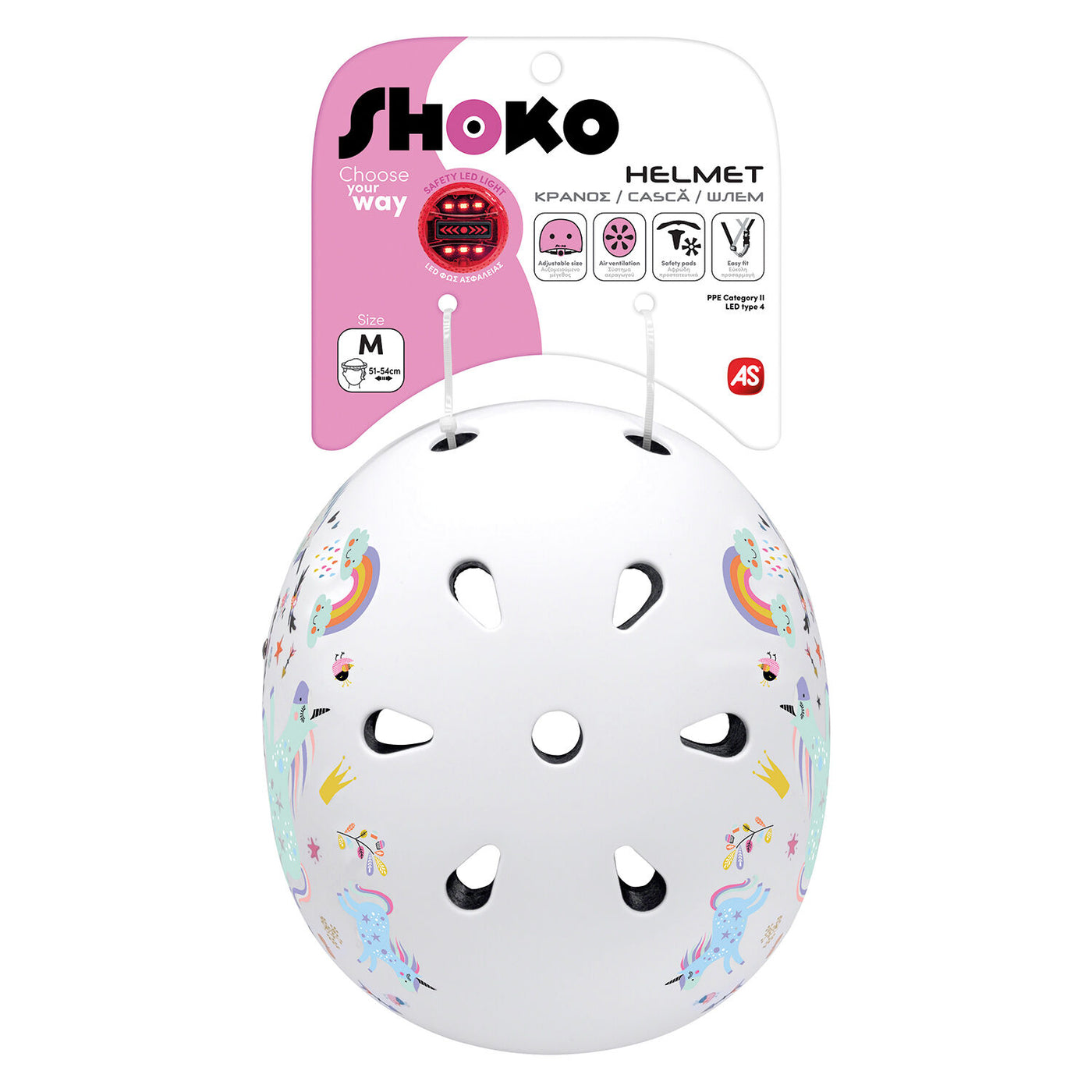 Shoko Παιδικό Κράνος Με Φως Unicorn Sparkle (5004-50537) - Fun Planet