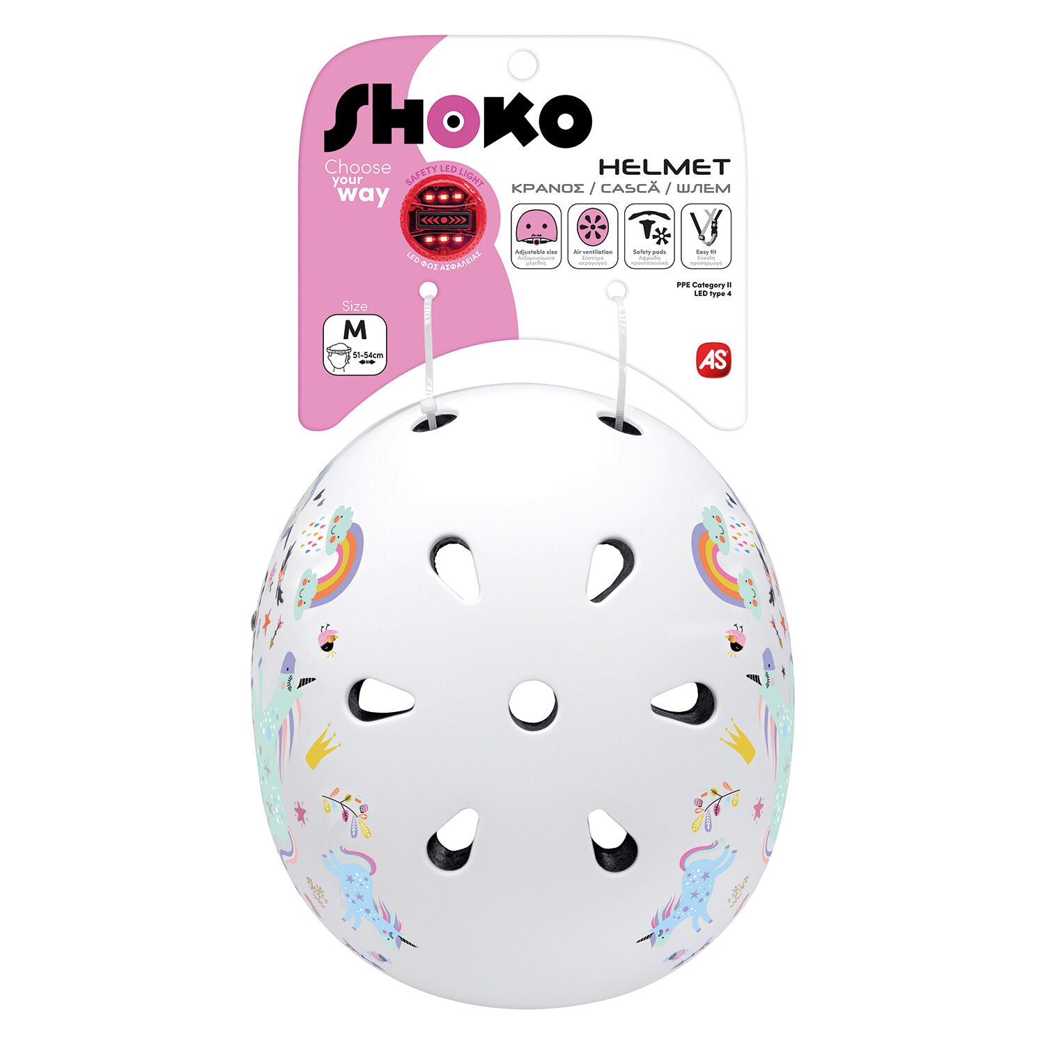 Shoko Παιδικό Κράνος Με Φως Unicorn Sparkle (5004-50537) - Fun Planet