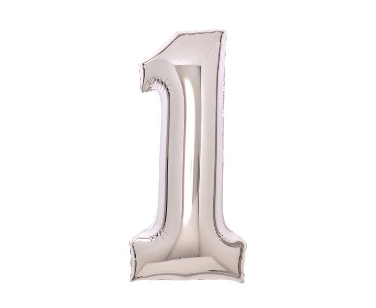 Μπαλόνι Foil Balloon Νούμερο "1" Silver 66cm (A9913226) - Fun Planet