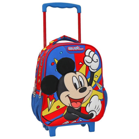 Σχολική Τσάντα Τρόλεϊ Νηπίου 27x10x31εκ 2 Θήκες Disney Mickey The Wiggle Giggle Must (563464) - Fun Planet