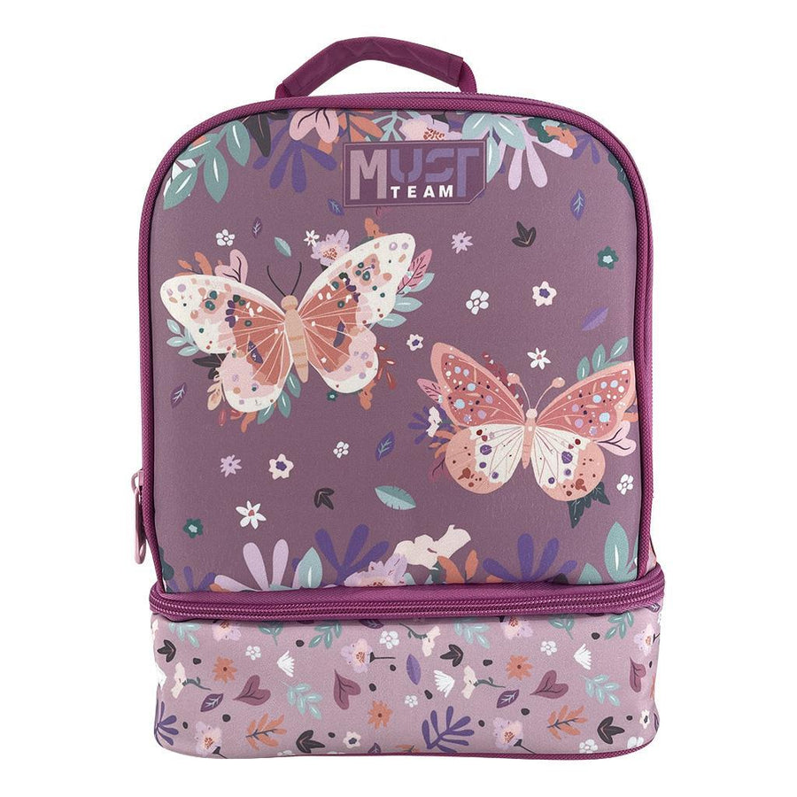Τσαντάκι Φαγητού Ισοθερμικό 2 Θήκες Butterflies Lila Must (587225)