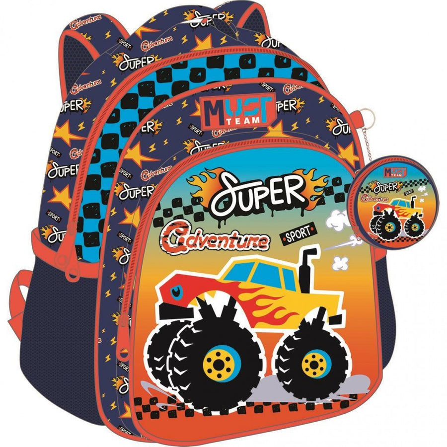 Toddler School Backpack 27x10x31cm 2 Pockets Soft Safari Must (585005)