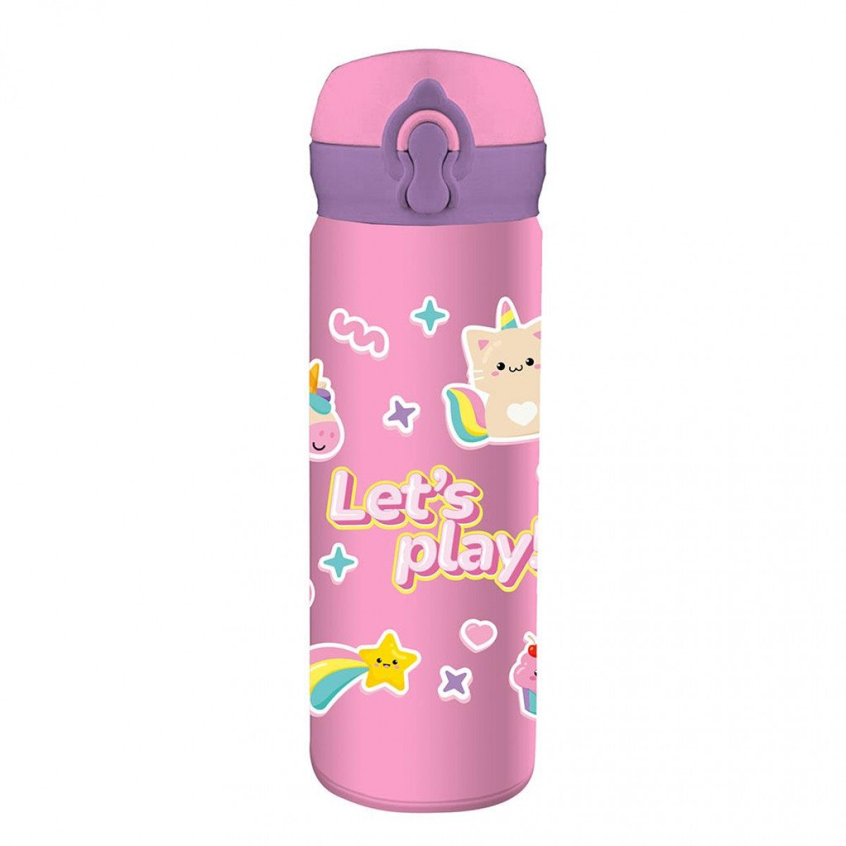 Παγούρι Ανοξείδωτο Must Team Θερμός με Καλαμάκι 500ml Unicorn Let's Play (587463)