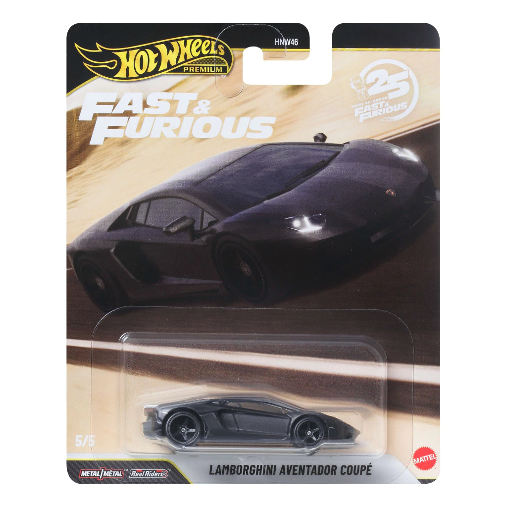 Hot Wheels Premium Αυτοκινητάκια Fast & Furious 25 Years Of Fast & Furious Lamborghini Aventador Coupé (JHW77) - Fun Planet