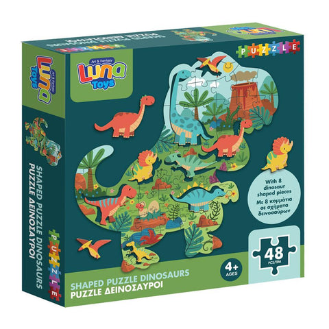 Puzzle 48 Δεινόσαυροι με 8 Σχήματα (622474) - Fun Planet
