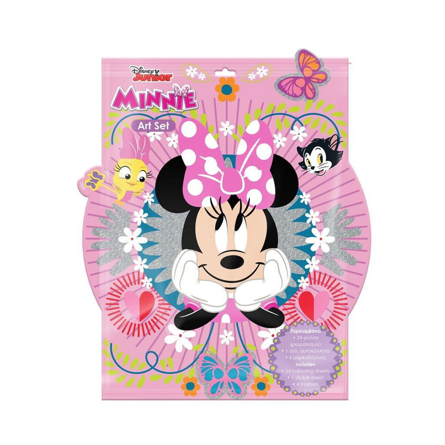 Προσχεδιασμένες Σελίδες Χρωματισμού Disney Minnie 24 Φύλλα + 1 Σελίδα Αυτοκόλλητα + 6 Μαρκαδόρους (564598) - Fun Planet