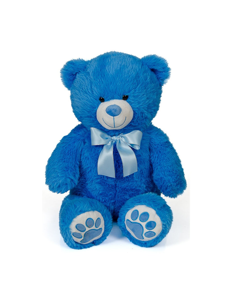 Λούτρινη Αρκούδα Όρθια Μπλε με Φιόγκο 60εκ (21764)