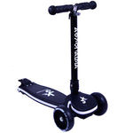 Αθλοπαιδιά Πατίνι 3τροχο Scooter Αναδιπλούμενο με Φωτιζόμενη Βάση και Ροδάκια Μαύρο (002.61214/BL) - Fun Planet