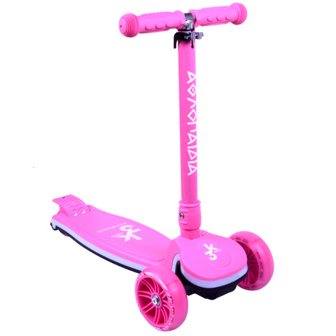 Αθλοπαιδιά Πατίνι 3τροχο Scooter Αναδιπλούμενο με Φωτιζόμενη Βάση και Ροδάκια Φούξια (002.61214/FU) - Fun Planet