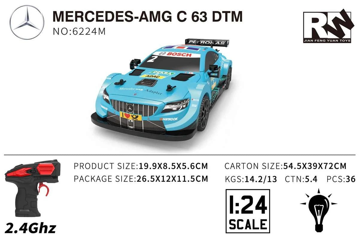 Τηλεκατευθυνόμενο Αυτοκίνητο Mercedes AMG G63 1:24 Μπλε (6224M) - Fun Planet