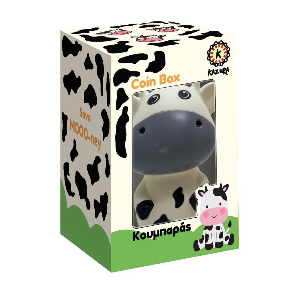 Κουμπαράς Kazura 13x13x19εκ Αγελαδίτσα Λευκό (710006) - Fun Planet