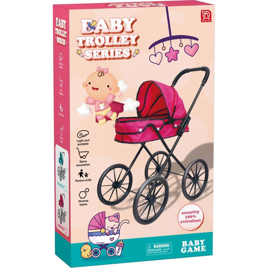 Καρότσι Κούκλας Ροζ 39x66x74εκ Luna Toys (623265)