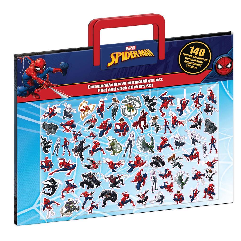 Αυτοκόλλητα Marvel Spider-Man Επανακολλούμενα Σετ 24x25εκ (508059) - Fun Planet