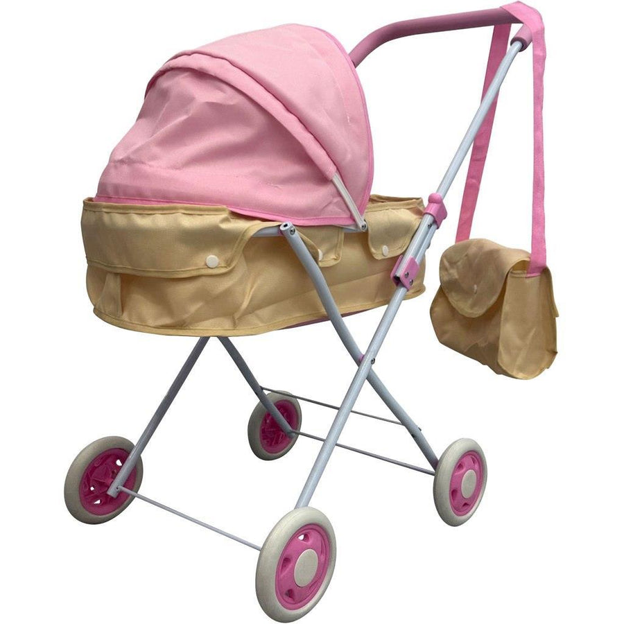 Καρότσι Κούκλας Ροζ-Μπεζ με Τσαντα 36x62x68εκ Luna Toys  (623268)