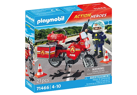 Playmobil City Action Πυροσβέστης με μοτοσικλέτα (71466) - Fun Planet