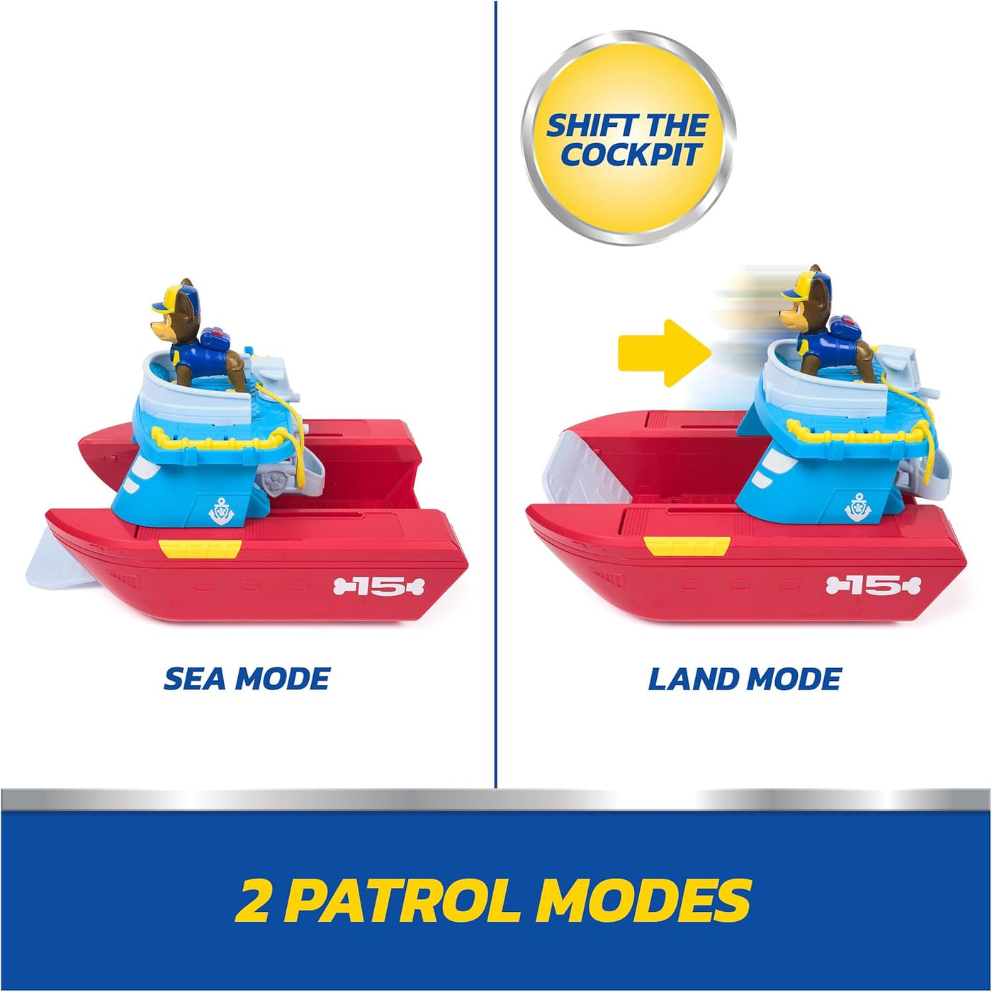 Paw Patrol Sea Patroller Vehicle Playset Chase & Shark (6074778) - Fun Planet