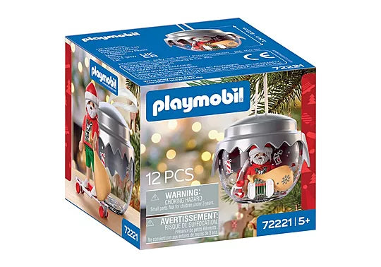 Playmobil Christmas Χριστουγεννιάτικη Μπάλα: Άη Βασίλης - Σκέιτερ (72221)