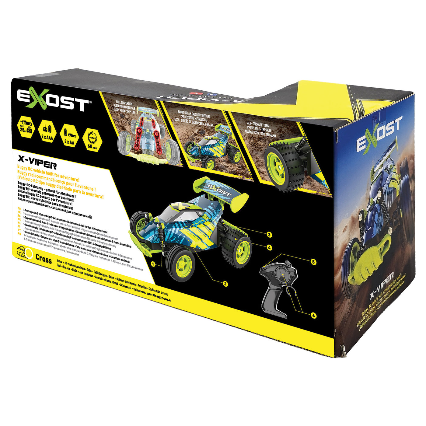 Exost 360 Cross LED Remote Control Car Green (7530-20247)